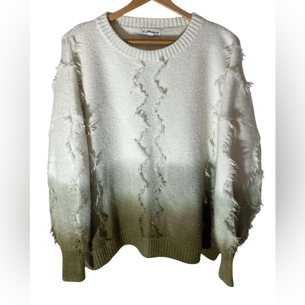 C3- OVERSIZED SIZE SMALL FRILL FUN SWEATER - Macaron